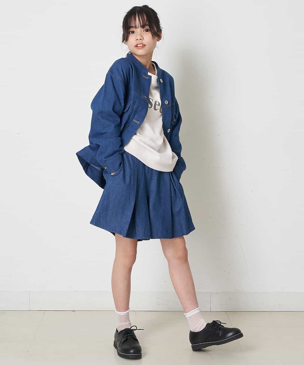 KJLEP30024 a.v.v KIDS(アー・ヴェ・ヴェ) [100-130]タックキュロットパンツ ブルー