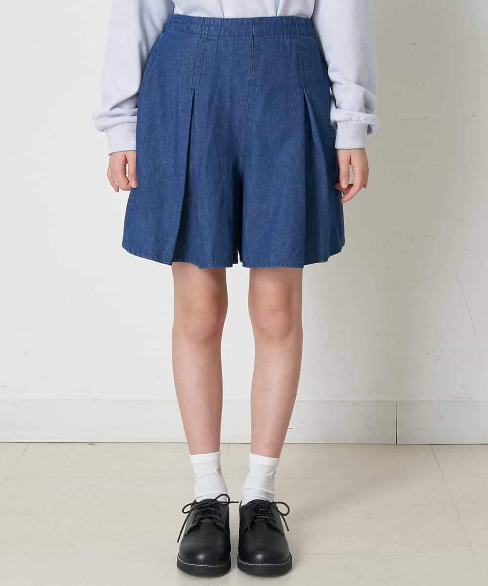 KJLEP30024 a.v.v KIDS(アー・ヴェ・ヴェ) [100-130]タックキュロットパンツ ブルー