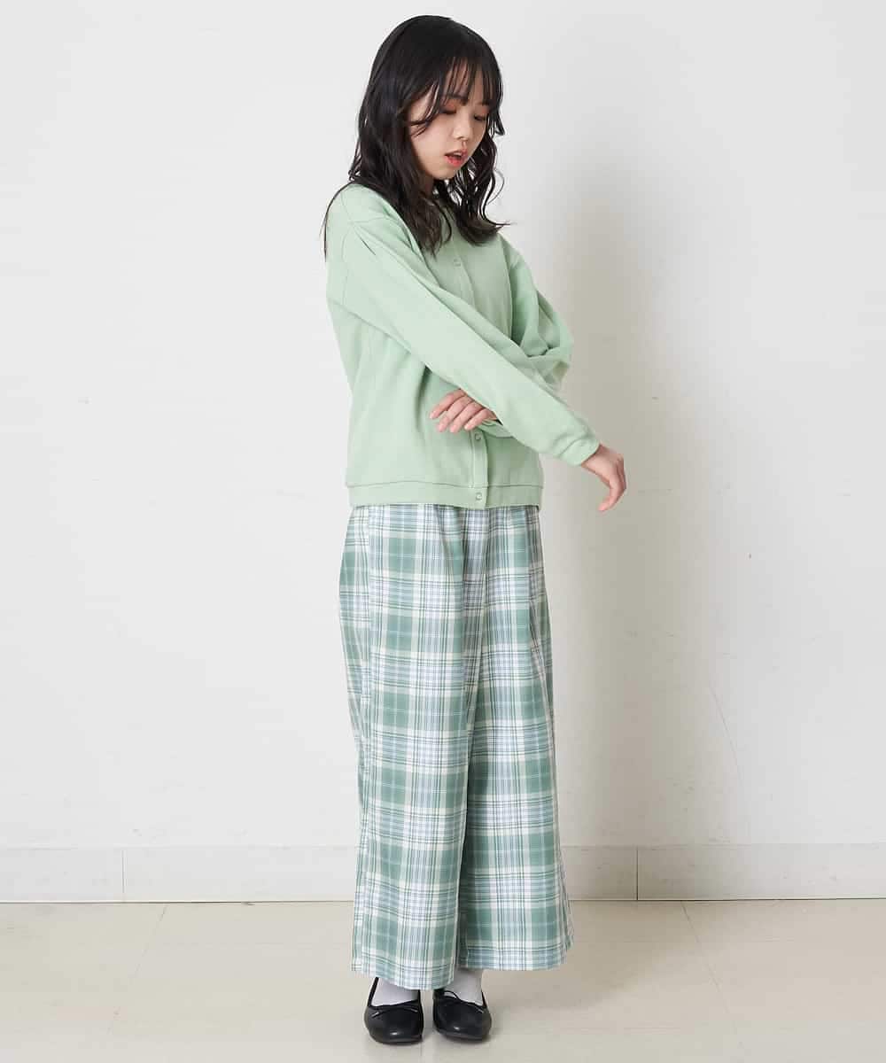 KJLEP31034 a.v.v KIDS(アー・ヴェ・ヴェ) [100-130]サスペンダー付きワイドパンツ グリーン