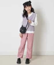 KJLEP32034 a.v.v KIDS(アー・ヴェ・ヴェ) [120-130]バックレースアップサスペンダー付きパンツ ピンク