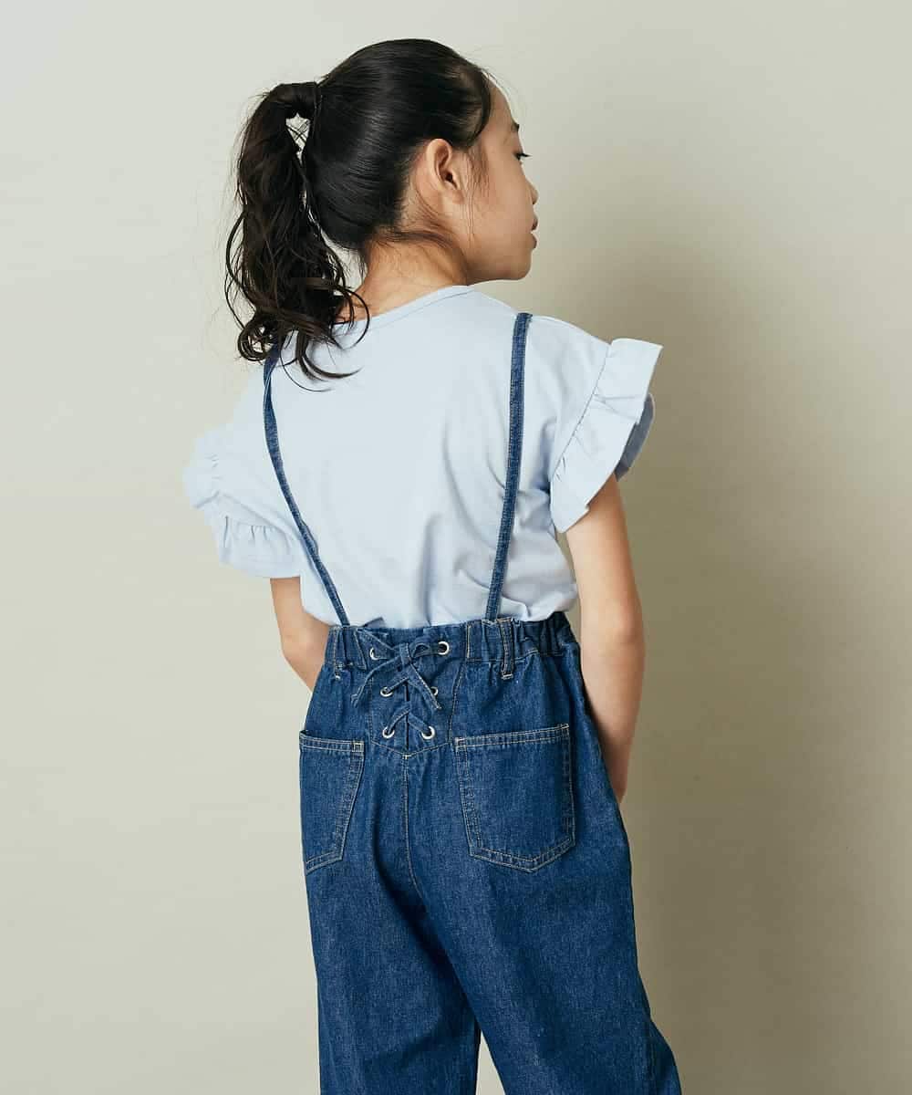 KJLEP32034 a.v.v KIDS(アー・ヴェ・ヴェ) [120-130]バックレースアップサスペンダー付きパンツ ピンク