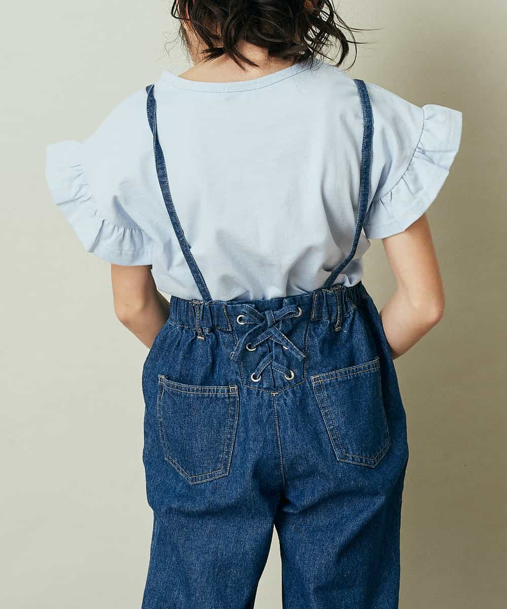 KJLEP32034 a.v.v KIDS(アー・ヴェ・ヴェ) [120-130]バックレースアップサスペンダー付きパンツ ピンク