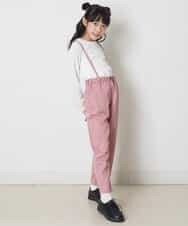 KJLEP32034 a.v.v KIDS(アー・ヴェ・ヴェ) [120-130]バックレースアップサスペンダー付きパンツ ピンク