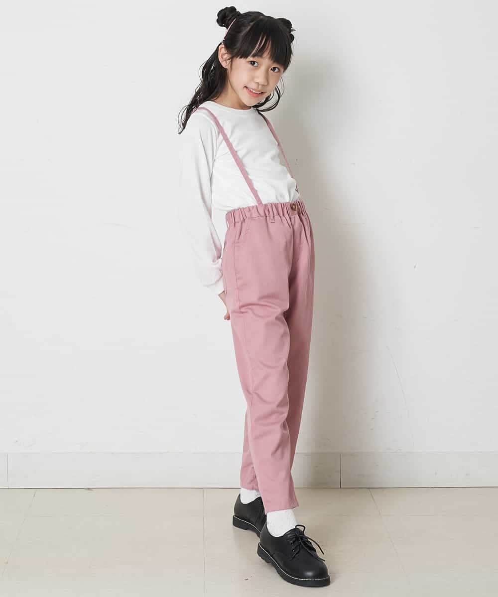 KJLEP32034 a.v.v KIDS(アー・ヴェ・ヴェ) [120-130]バックレースアップサスペンダー付きパンツ ピンク