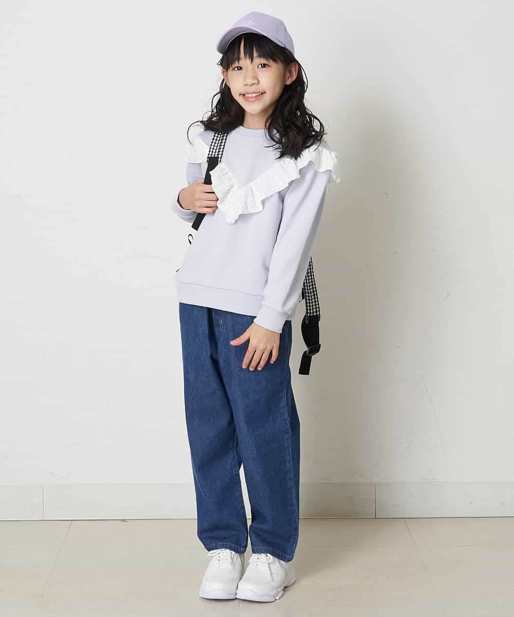 KJLEP32034 a.v.v KIDS(アー・ヴェ・ヴェ) [120-130]バックレースアップサスペンダー付きパンツ ピンク