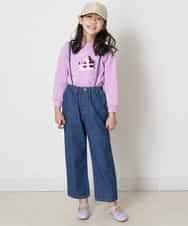 KJLEP32034 a.v.v KIDS(アー・ヴェ・ヴェ) [120-130]バックレースアップサスペンダー付きパンツ ピンク