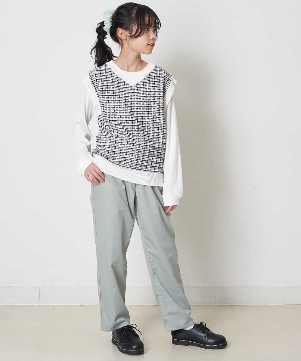 KJLEP32034 a.v.v KIDS(アー・ヴェ・ヴェ) [120-130]バックレースアップサスペンダー付きパンツ ピンク