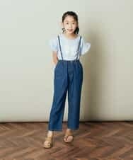 KJLEP32034 a.v.v KIDS(アー・ヴェ・ヴェ) [120-130]バックレースアップサスペンダー付きパンツ ブルー