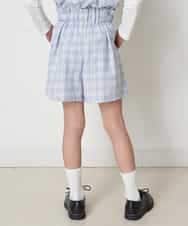 KJLEP33029 a.v.v KIDS(アー・ヴェ・ヴェ) [100-130]【セットアップ対応】バックル付きチェック柄キュロット ライトブルー