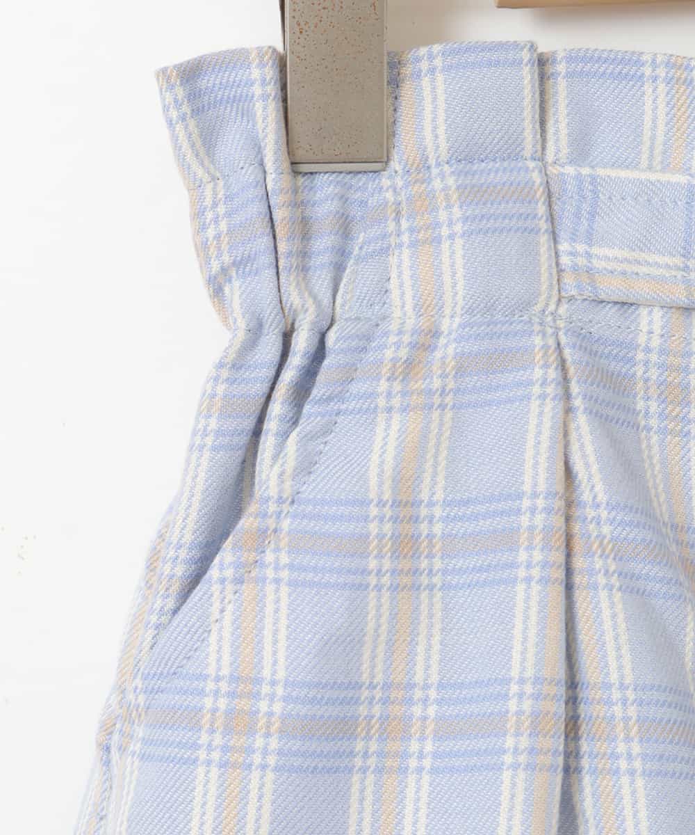 KJLEP33029 a.v.v KIDS(アー・ヴェ・ヴェ) [100-130]【セットアップ対応】バックル付きチェック柄キュロット ライトブルー