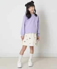 KJLEP35034 a.v.v KIDS(アー・ヴェ・ヴェ) [100-130]フラワー刺繍スカパン アイボリー