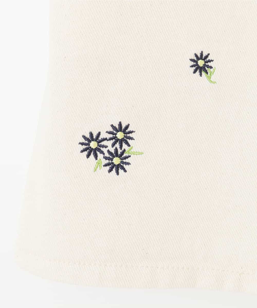 KJLEP35034 a.v.v KIDS(アー・ヴェ・ヴェ) [100-130]フラワー刺繍スカパン アイボリー