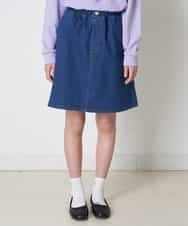 KJLEQ34034 a.v.v KIDS(アー・ヴェ・ヴェ) [140-150]【洗える/セットアップ対応】台形スカート見えパンツ ブルー