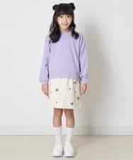 KJLEQ35039 a.v.v KIDS(アー・ヴェ・ヴェ) [140-150]フラワー刺繍スカパン アイボリー