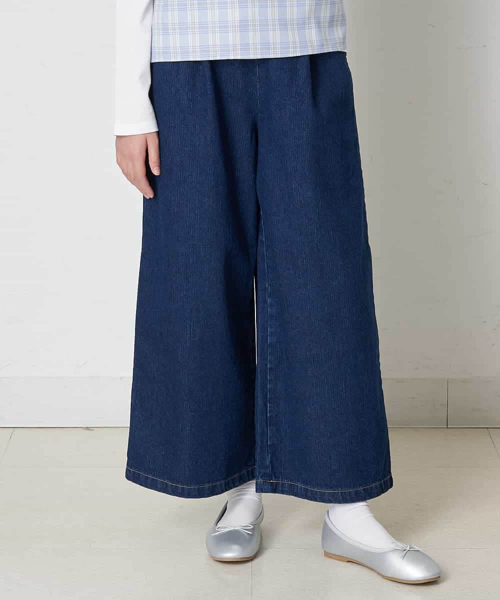 KJLER31044 a.v.v KIDS(アー・ヴェ・ヴェ) [160]サスペンダー付きワイドパンツ デニム
