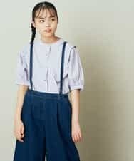 KJLER31044 a.v.v KIDS(アー・ヴェ・ヴェ) [160]サスペンダー付きワイドパンツ デニム