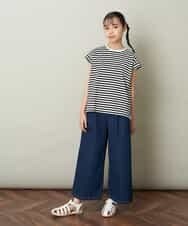 KJLER31044 a.v.v KIDS(アー・ヴェ・ヴェ) [160]サスペンダー付きワイドパンツ デニム