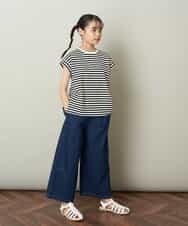 KJLER31044 a.v.v KIDS(アー・ヴェ・ヴェ) [160]サスペンダー付きワイドパンツ デニム