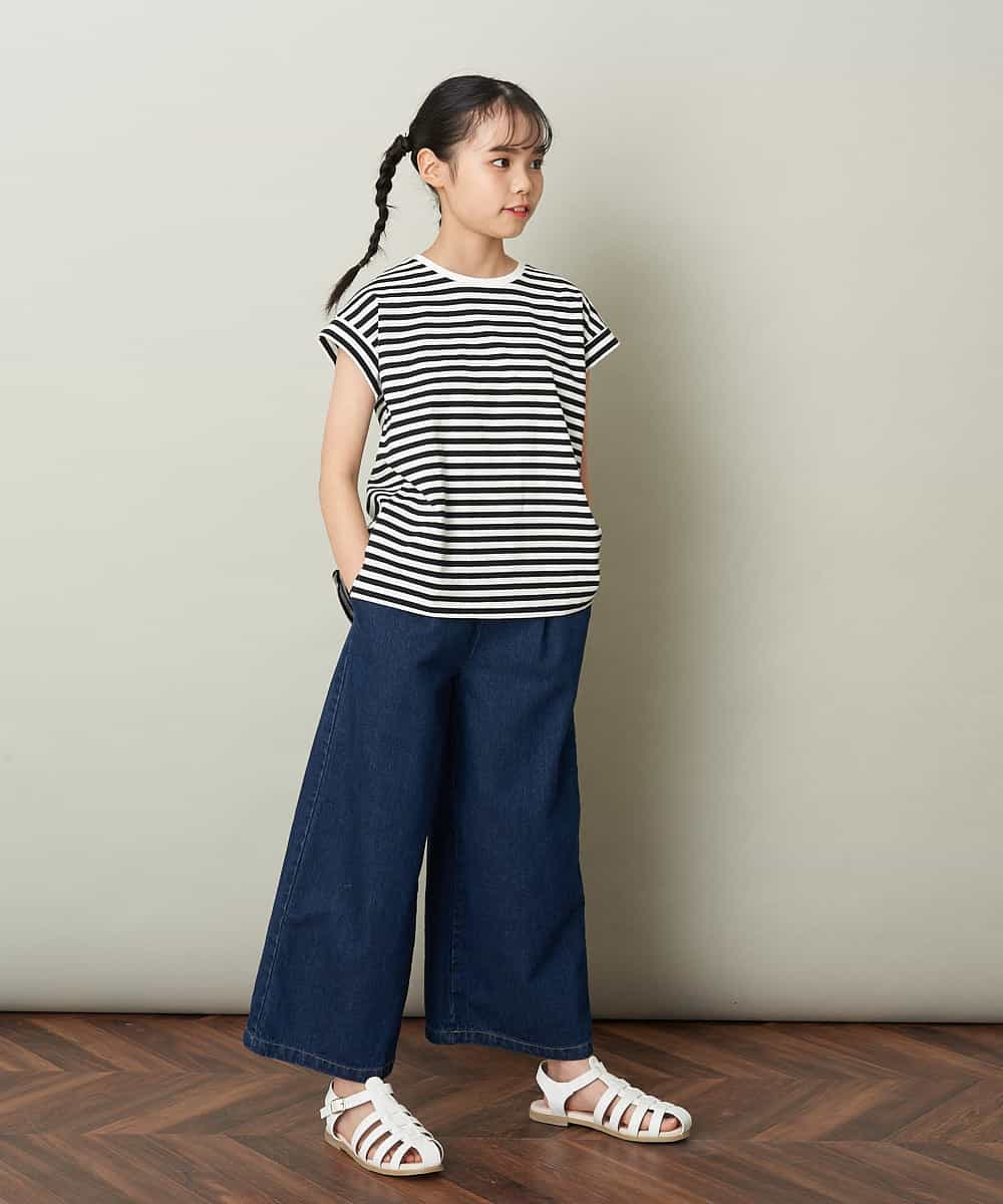 KJLER31044 a.v.v KIDS(アー・ヴェ・ヴェ) [160]サスペンダー付きワイドパンツ デニム