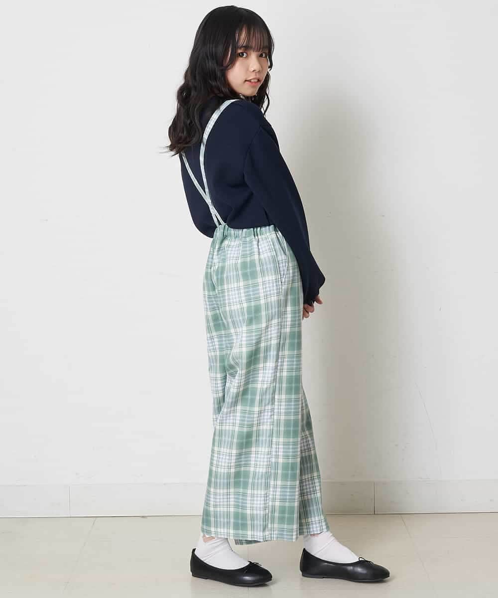 KJLER31044 a.v.v KIDS(アー・ヴェ・ヴェ) [160]サスペンダー付きワイドパンツ デニム