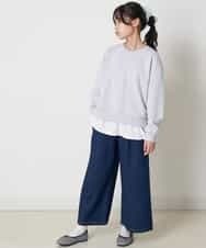 KJLER31044 a.v.v KIDS(アー・ヴェ・ヴェ) [160]サスペンダー付きワイドパンツ デニム