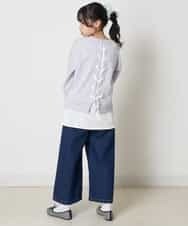 KJLER31044 a.v.v KIDS(アー・ヴェ・ヴェ) [160]サスペンダー付きワイドパンツ デニム