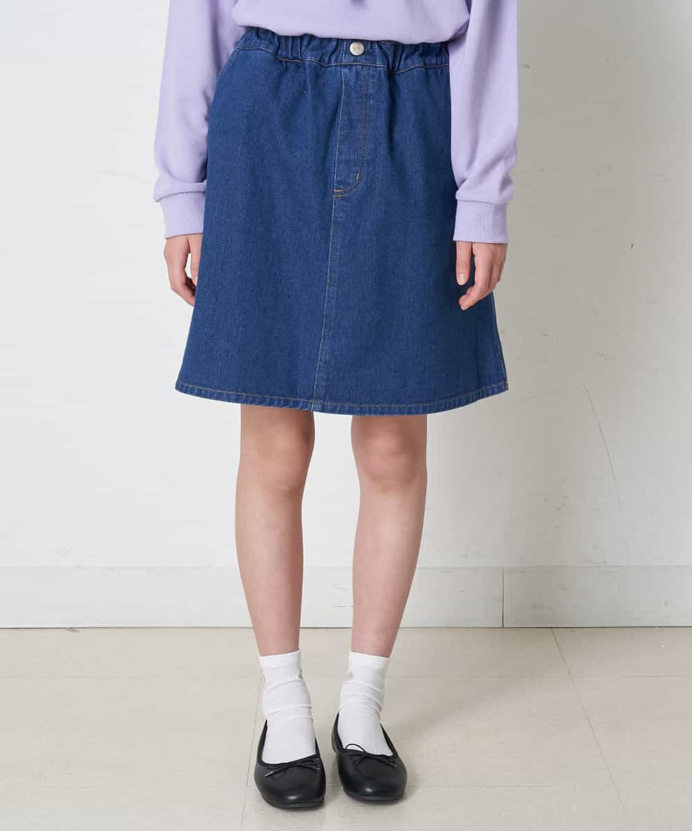 KJLER34039 a.v.v KIDS(アー・ヴェ・ヴェ) [160]【洗える/セットアップ対応】台形スカート見えパンツ ブルー