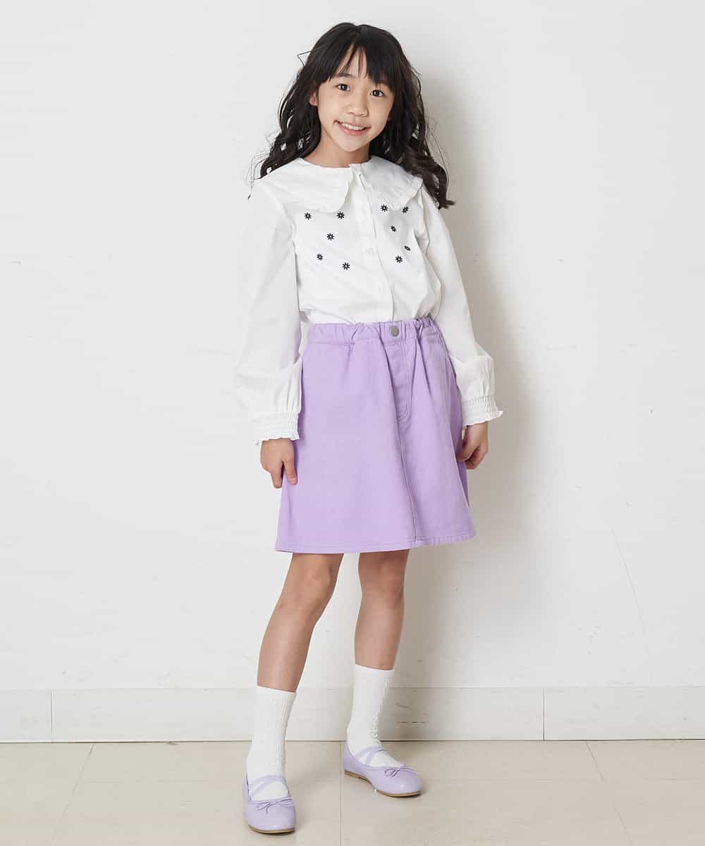 KJLER34039 a.v.v KIDS(アー・ヴェ・ヴェ) [160]【洗える/セットアップ対応】台形スカート見えパンツ ブルー
