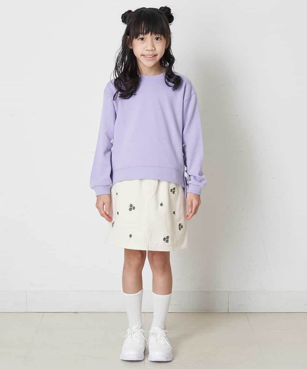 KJLER35044 a.v.v KIDS(アー・ヴェ・ヴェ) [160]フラワー刺繍スカパン アイボリー