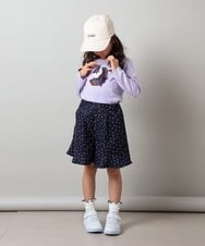 KJLES30029 a.v.v KIDS(アー・ヴェ・ヴェ) [100-130]フリルキュロットパンツ ブルー