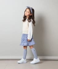 KJLES30029 a.v.v KIDS(アー・ヴェ・ヴェ) [100-130]フリルキュロットパンツ ブルー