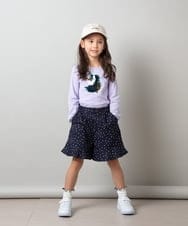 KJLET30034 a.v.v KIDS(アー・ヴェ・ヴェ) [140-150]フリルキュロットパンツ ネイビー