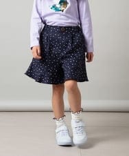 KJLET30034 a.v.v KIDS(アー・ヴェ・ヴェ) [140-150]フリルキュロットパンツ ネイビー
