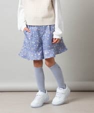 KJLET30034 a.v.v KIDS(アー・ヴェ・ヴェ) [140-150]フリルキュロットパンツ ネイビー