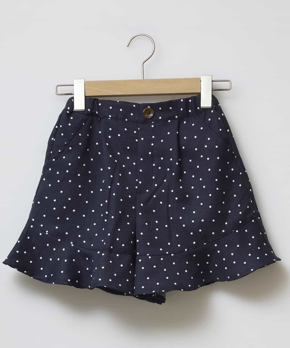 KJLET30034 a.v.v KIDS(アー・ヴェ・ヴェ) [140-150]フリルキュロットパンツ ネイビー