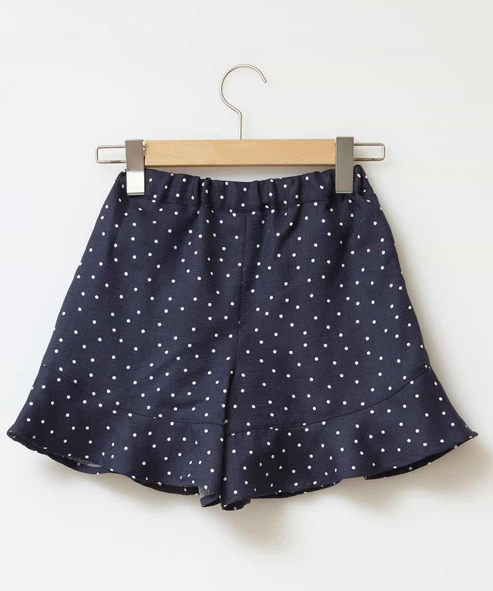 KJLET30034 a.v.v KIDS(アー・ヴェ・ヴェ) [140-150]フリルキュロットパンツ ネイビー