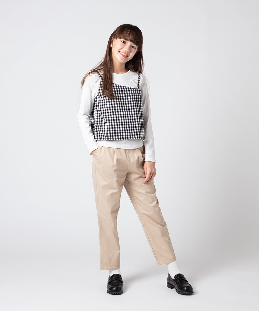 KJLET32039 a.v.v KIDS(アー・ヴェ・ヴェ) [140-150]【2WAY】サスペンダー付きテーパードパンツ デニム