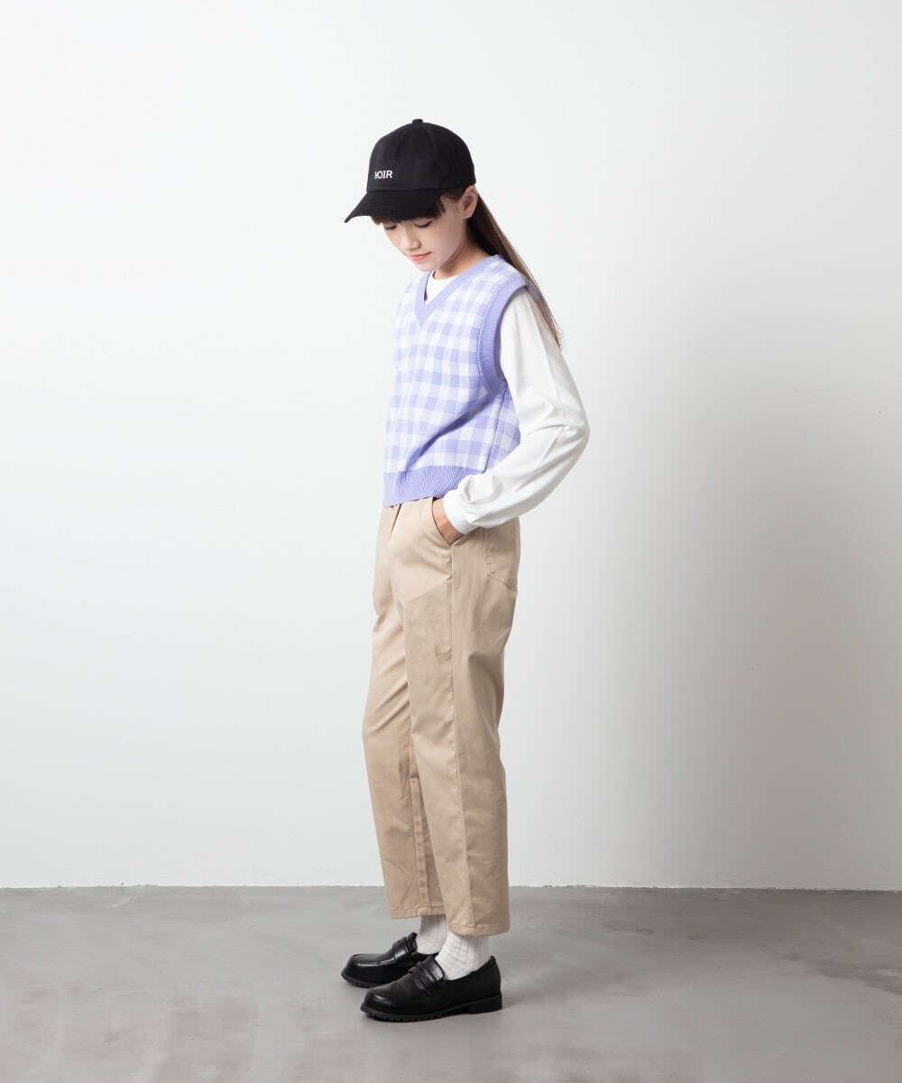 KJLET32039 a.v.v KIDS(アー・ヴェ・ヴェ) [140-150]【2WAY】サスペンダー付きテーパードパンツ デニム