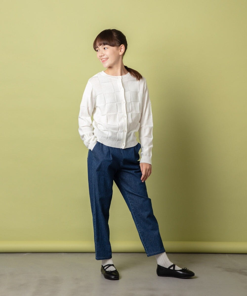 KJLET32039 a.v.v KIDS(アー・ヴェ・ヴェ) [140-150]【2WAY】サスペンダー付きテーパードパンツ デニム