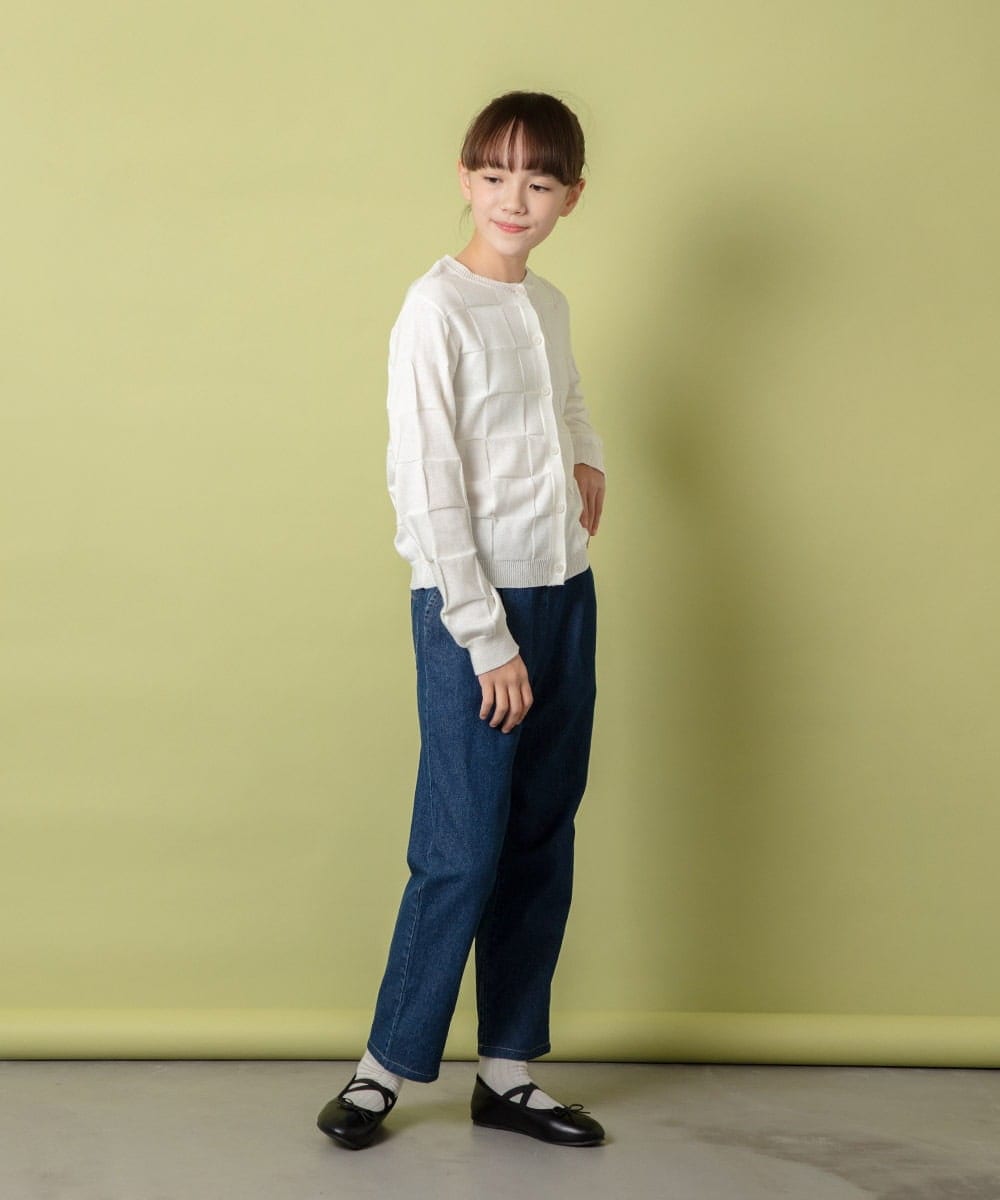 KJLET32039 a.v.v KIDS(アー・ヴェ・ヴェ) [140-150]【2WAY】サスペンダー付きテーパードパンツ デニム