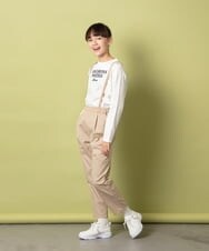 KJLEU32044 a.v.v KIDS(アー・ヴェ・ヴェ) [160]【2WAY】サスペンダー付きテーパードパンツ ベージュ