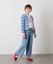 KJLEV30034 a.v.v KIDS(アー・ヴェ・ヴェ) [100-130]デニムワイドパンツ ライトブルー