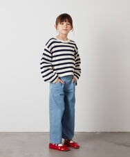 KJLEV30034 a.v.v KIDS(アー・ヴェ・ヴェ) [100-130]デニムワイドパンツ ライトブルー