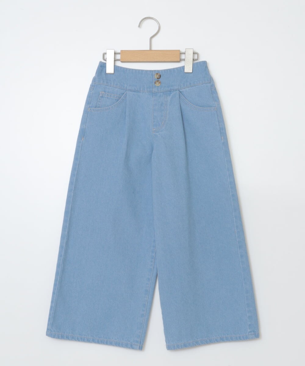 KJLEV30034 a.v.v KIDS(アー・ヴェ・ヴェ) [100-130]デニムワイドパンツ ライトブルー