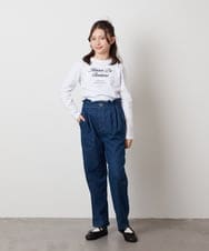 KJLEV31029 a.v.v KIDS(アー・ヴェ・ヴェ) [100-130]サスペンダー付きテーパードパンツ ブラック