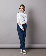 KJLEV31029 a.v.v KIDS(アー・ヴェ・ヴェ) [100-130]サスペンダー付きテーパードパンツ ブラック