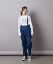 KJLEV31029 a.v.v KIDS(アー・ヴェ・ヴェ) [100-130]サスペンダー付きテーパードパンツ ブラック