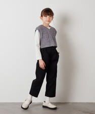 KJLEV31029 a.v.v KIDS(アー・ヴェ・ヴェ) [100-130]サスペンダー付きテーパードパンツ ブラック