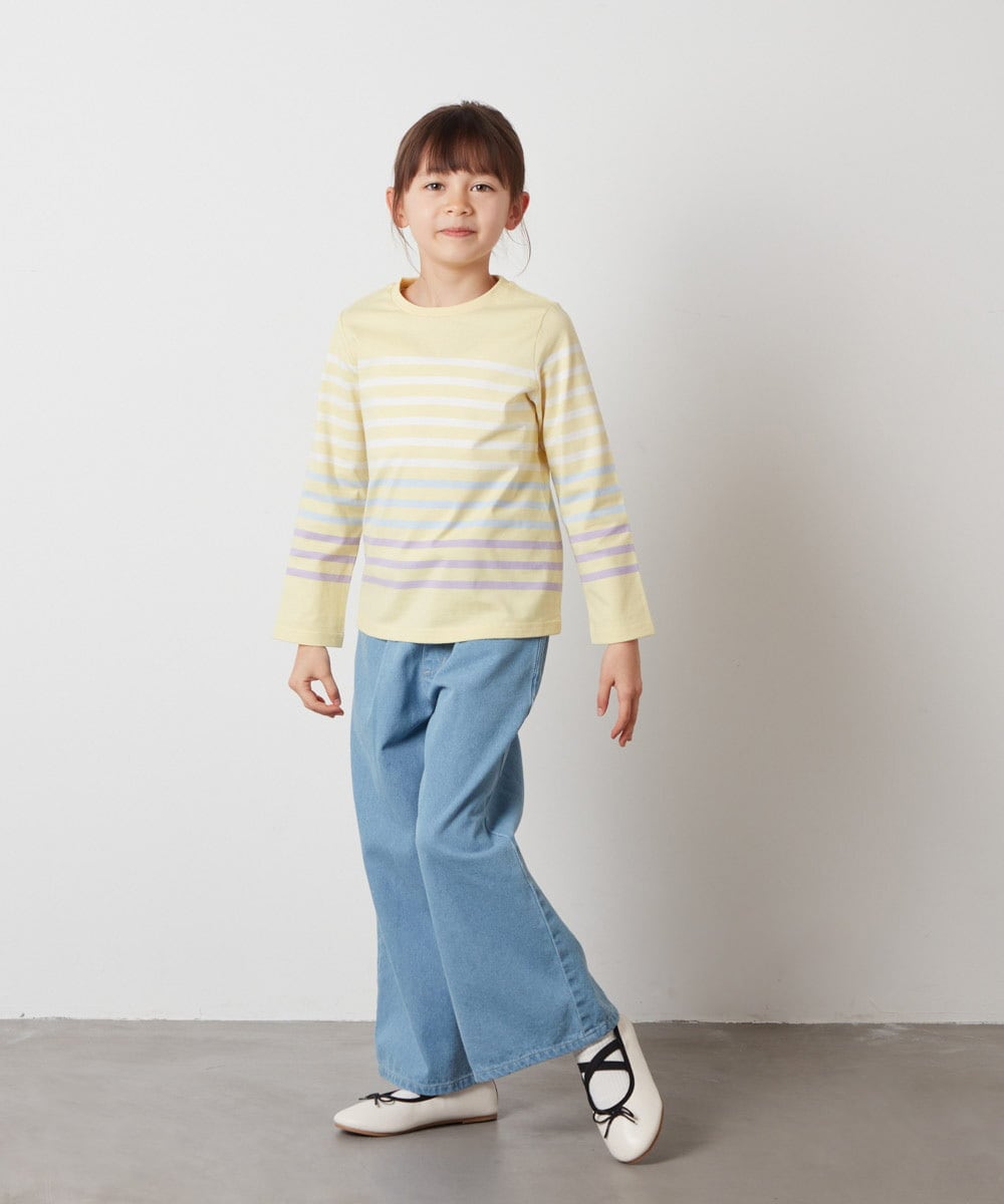 KJLEW30039 a.v.v KIDS(アー・ヴェ・ヴェ) [140-150]デニムワイドパンツ ブルー