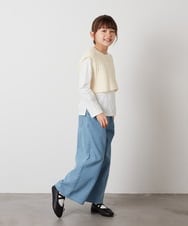 KJLEW30039 a.v.v KIDS(アー・ヴェ・ヴェ) [140-150]デニムワイドパンツ ブルー